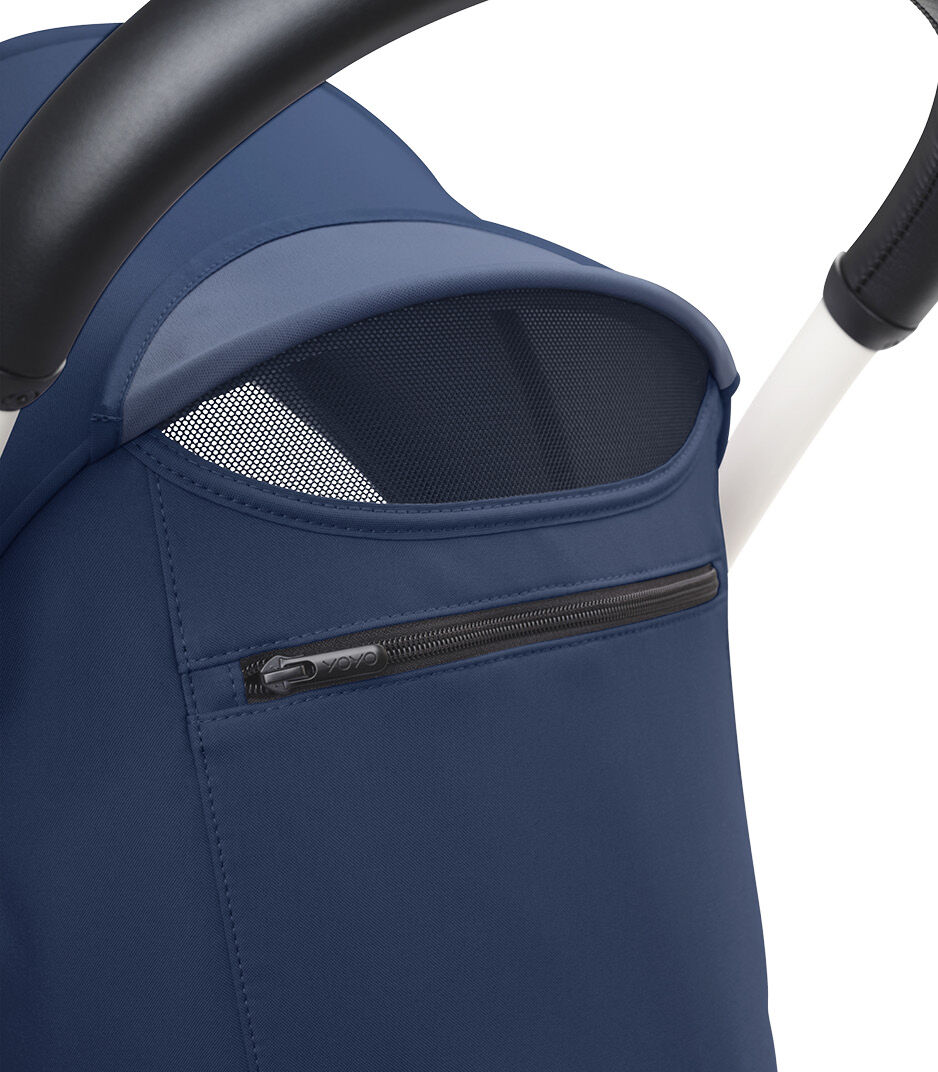 Stokke® YOYO3® 6+ Air France. White Frame. Canopy ventilation open, close-up. galery image 4